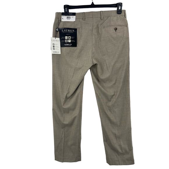Lauren Ralph Lauren, Ultraflex Stretch Flat Front Pants 33Wx30L Light Brown - Picture 2 of 9